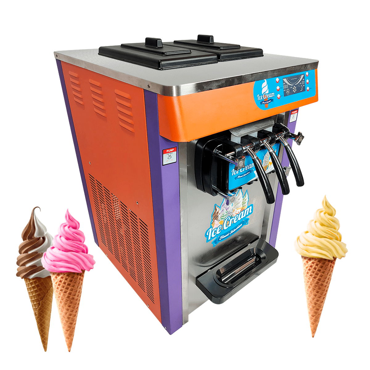 Máquina Helado Suave Nieve Automática Comercial 1800w