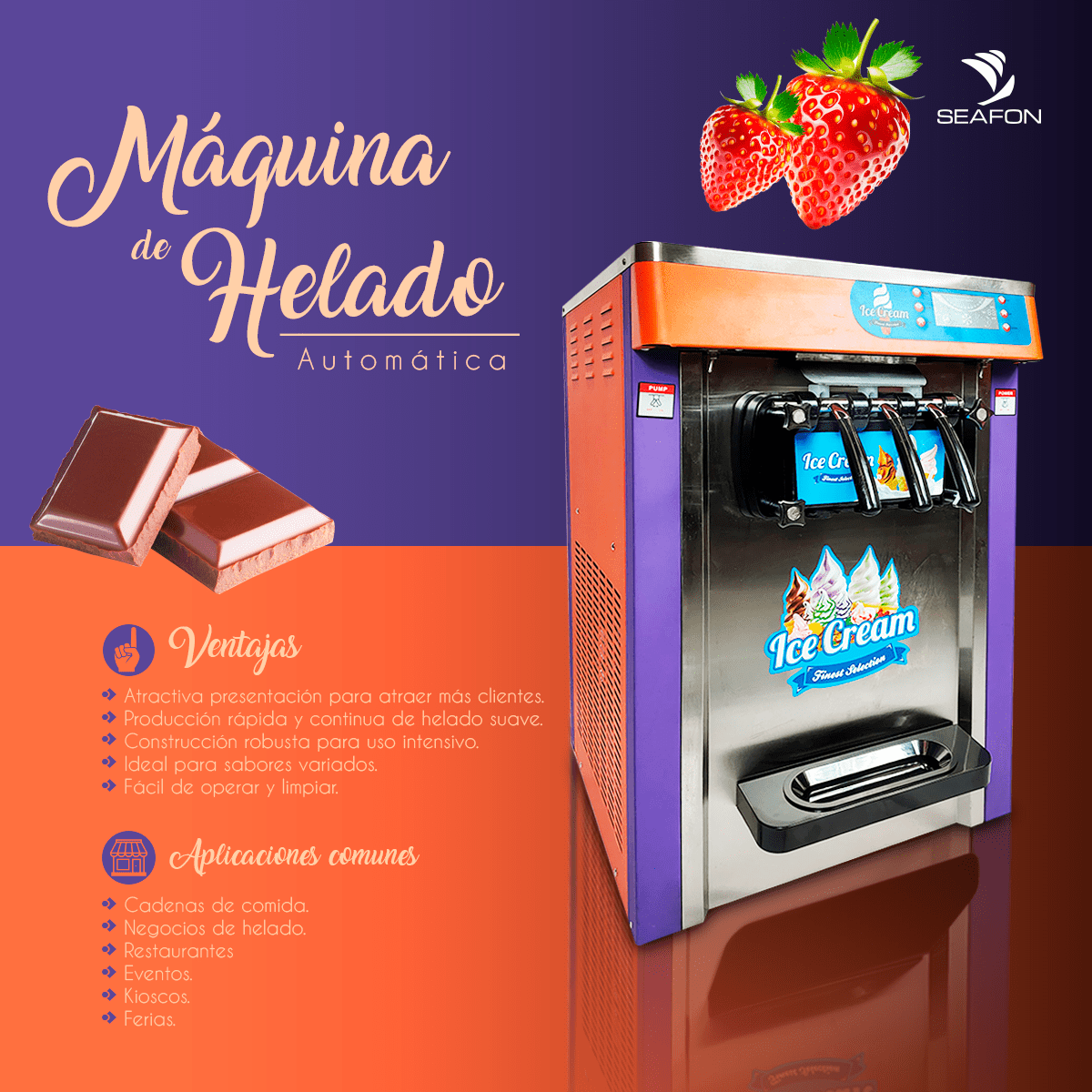 Máquina Helado Suave Nieve Automática Comercial 1800w - Imagen 2
