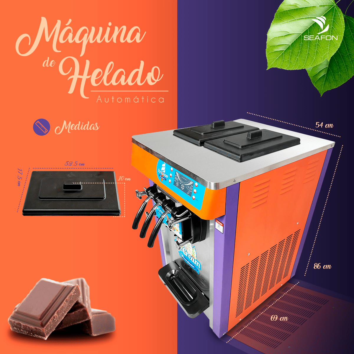 Máquina Helado Suave Nieve Automática Comercial 1800w - Imagen 4